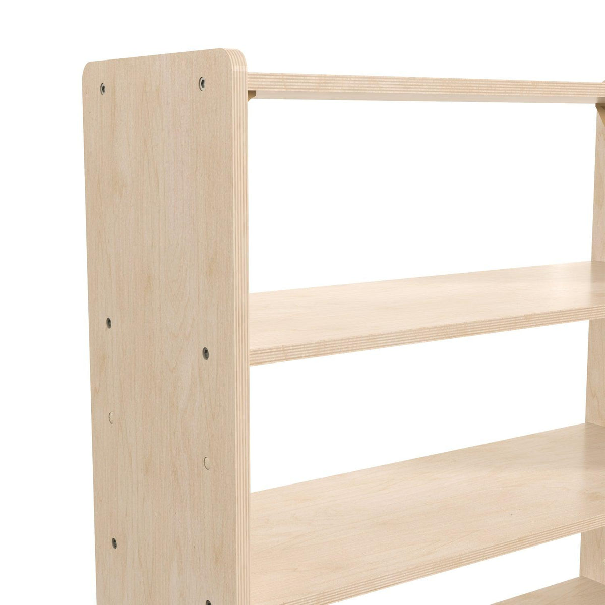 Bright Beginnings Commercial Grade 3 Shelf Wooden Classroom Open Storage Unit, Natural Finish