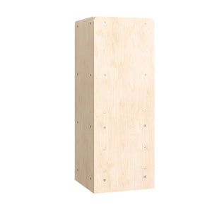 Bright Beginnings Commercial Grade 3 Tier Wooden Classroom Corner Storage Unit with Rounded Front Edges, Natural Finish