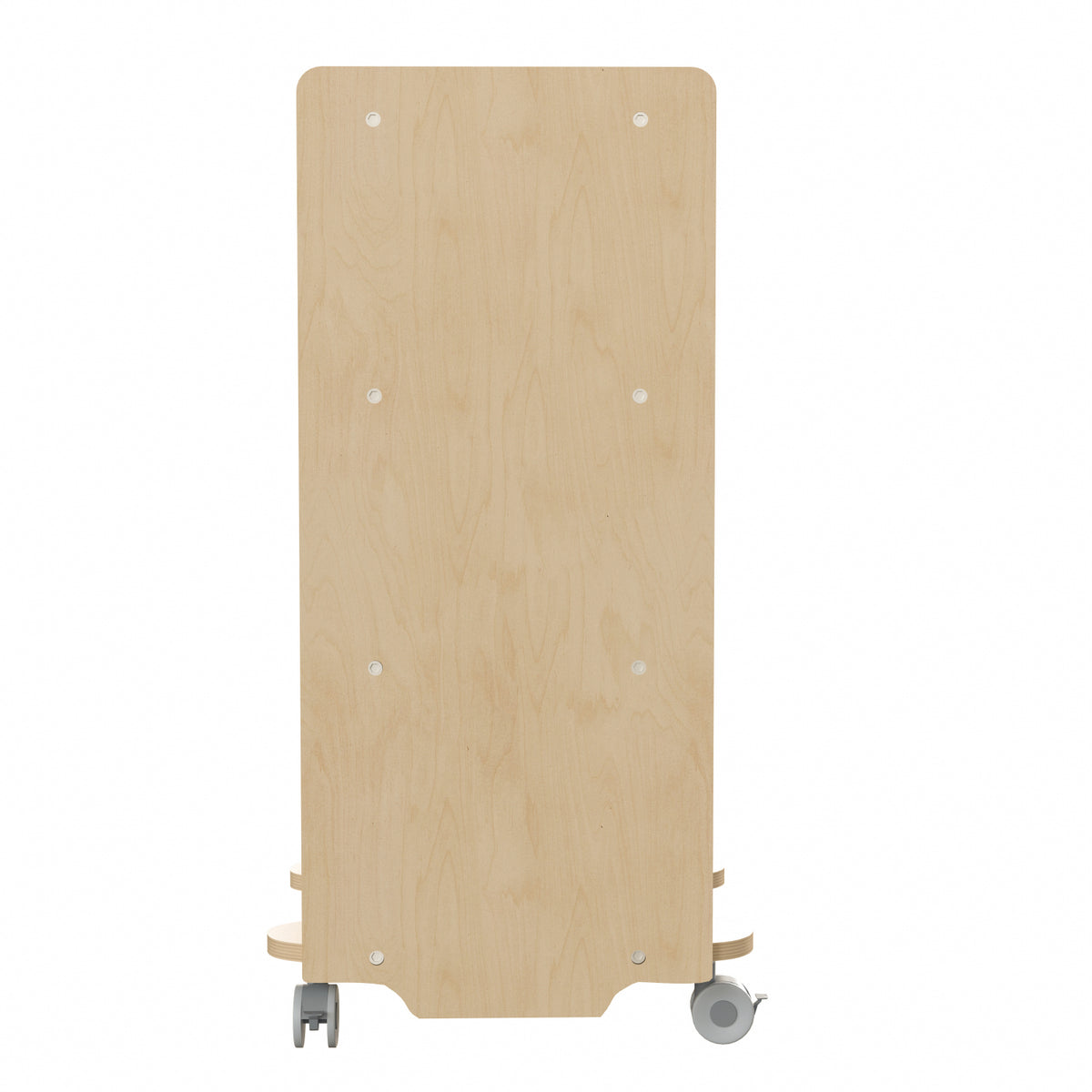 Bright Beginnings Commercial Grade Wooden Mobile Storage Cart with 4 Storage Tiers, Natural Finish