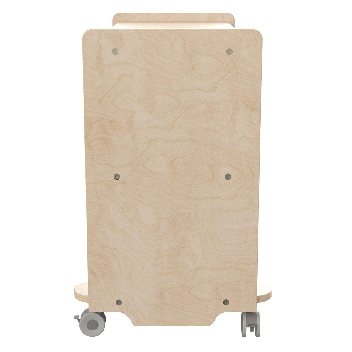 Bright Beginnings Commercial Grade Space Saving 3 Shelf Wooden Mobile Classroom Storage Cart, Natural Finish