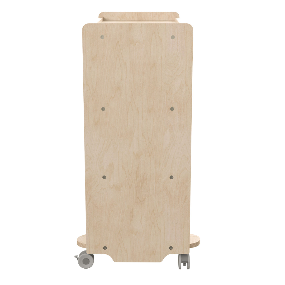 Bright Beginnings Commercial Grade Space Saving 4 Shelf Wooden Mobile Classroom Storage Cart, Natural Finish