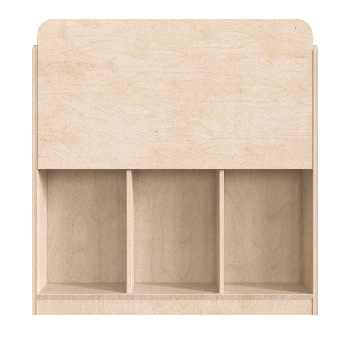 Bright Beginnings Commercial Grade Modular Wooden Classroom 4 Tier Bookstand with 3 Storage Compartments, Natural Finish