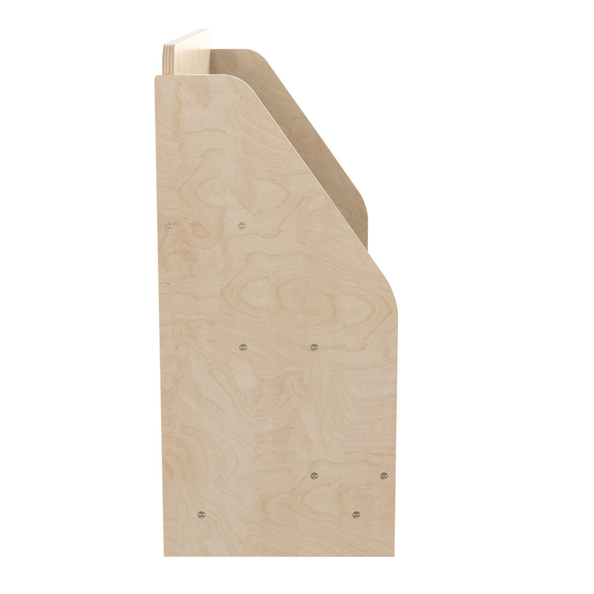 Bright Beginnings Commercial Grade Modular Wooden Classroom 3 Tier Book Display Shelf, Natural Finish