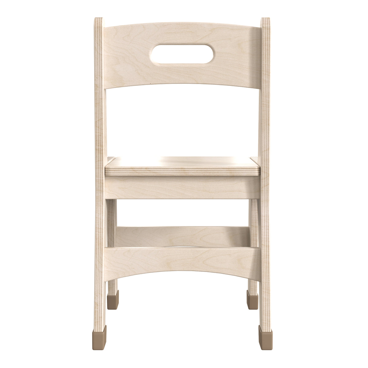 Bright Beginnings Set of 2 Commercial Grade Wooden Classroom Chairs, 11.5" Seat Height with Non-Slip Foot Caps and Built-In Carrying Handle, Natural Finish