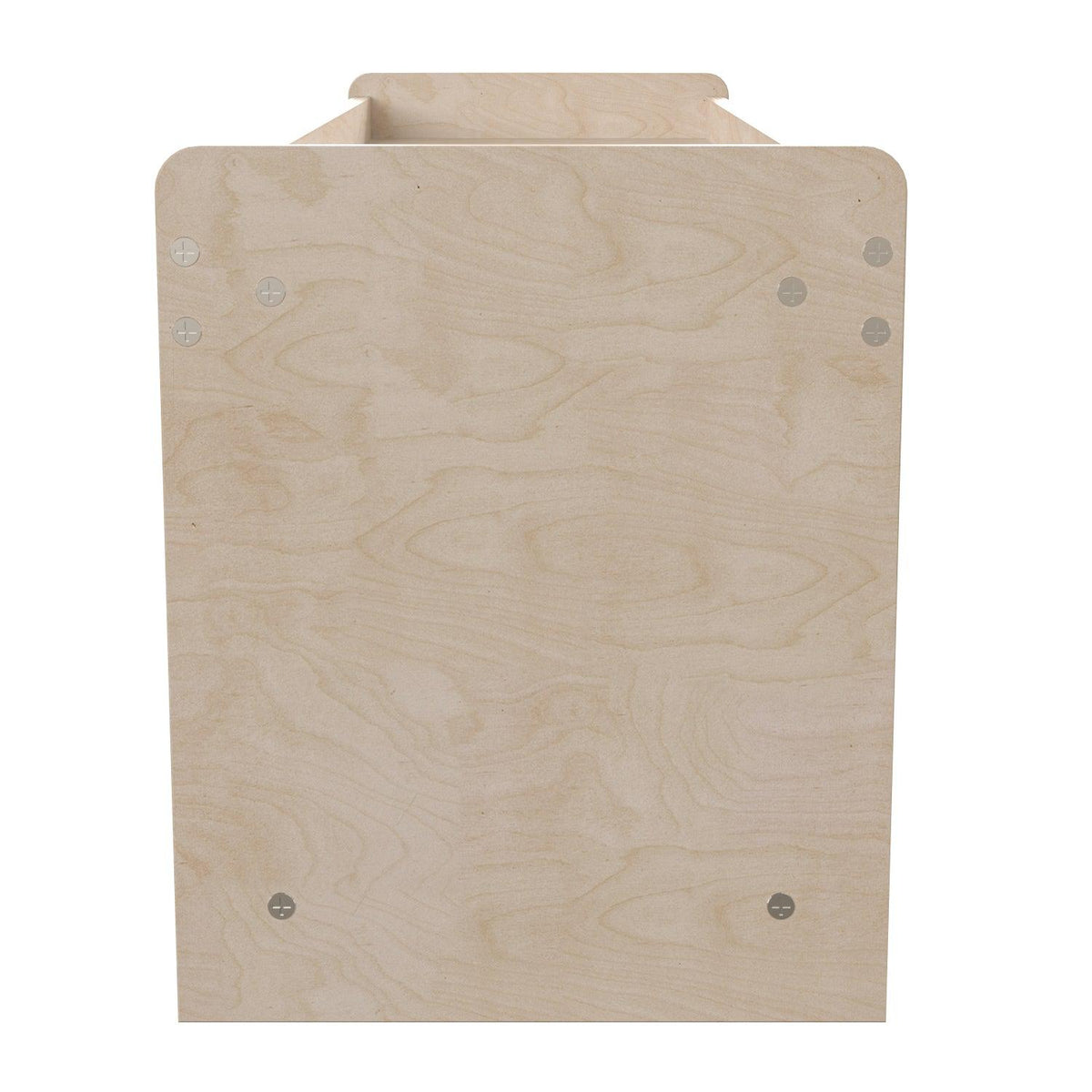 Bright Beginnings Commercial Grade Modular Wooden Classroom Open Storage Unit with Upper Shelf with Raised Edges, Natural Finish