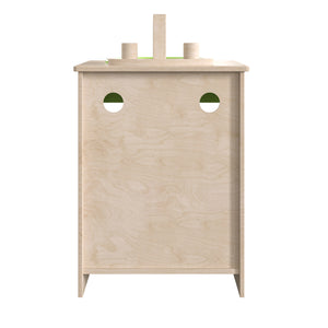 Bright Beginnings Commercial Grade Wooden Children's Kitchen Sink with Integrated Storage