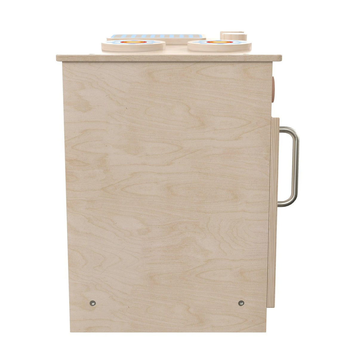 Bright Beginnings Commercial Grade Wooden Children's Kitchen Stove with Integrated Storage