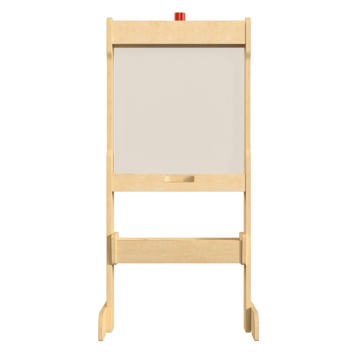 Bright Beginnings Commercial Grade Double Sided Wooden Free-Standing STEAM Easel, Storage Tray, Acrylic Paint Window, Holds Two Accessory Panels, Natural Finish