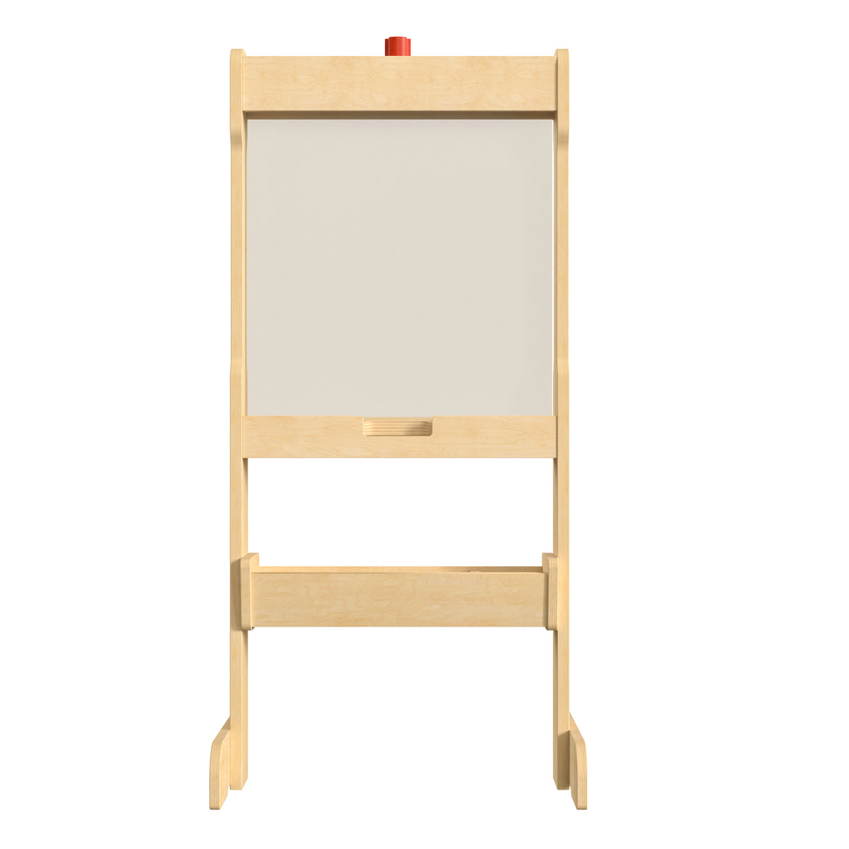 Bright Beginnings Commercial Grade Double Sided Wooden Free-Standing STEAM Easel, Storage Tray, Acrylic Paint Window, Holds Two Accessory Panels, Natural Finish