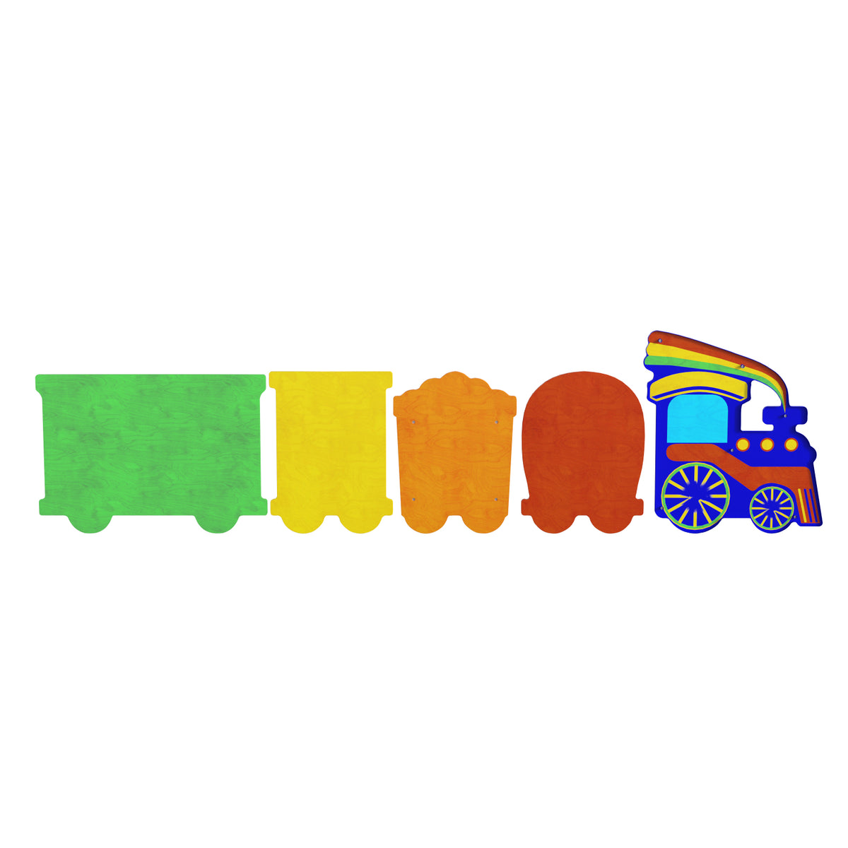 Bright Beginnings Commercial Grade Wooden Train STEAM Wall System with 5 Accessory Panel Holders