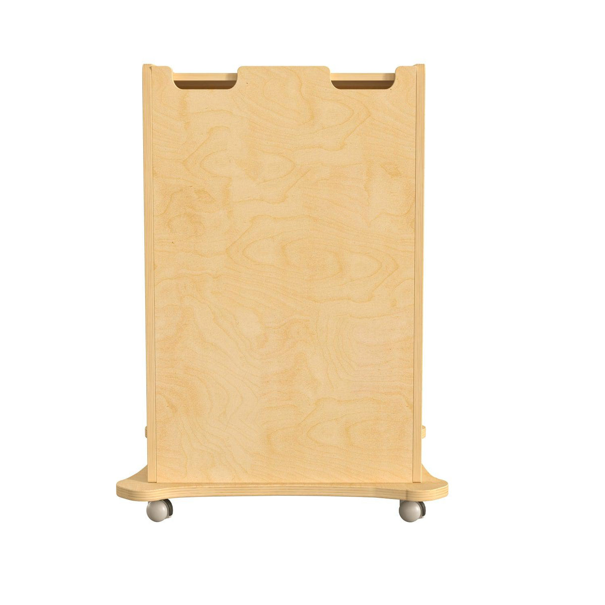 Bright Beginnings Commercial Space Saving Wooden Mobile STEAM Wall Accessory Board Storage Cart, Natural Finish