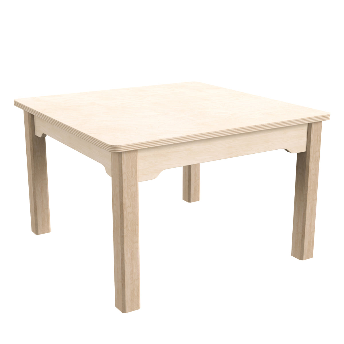 Bright Beginnings Commercial Grade Wooden Square Preschool Classroom Activity Table, 23.5"W x 14.5"H, Beech
