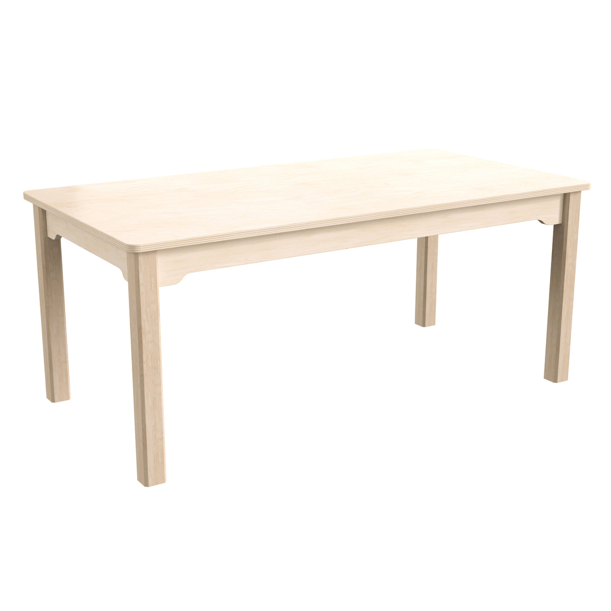 Bright Beginnings Commercial Grade Wooden Rectangular Preschool Classroom Activity Table, 23.5"W x 47.25"D x 18"H, Beech