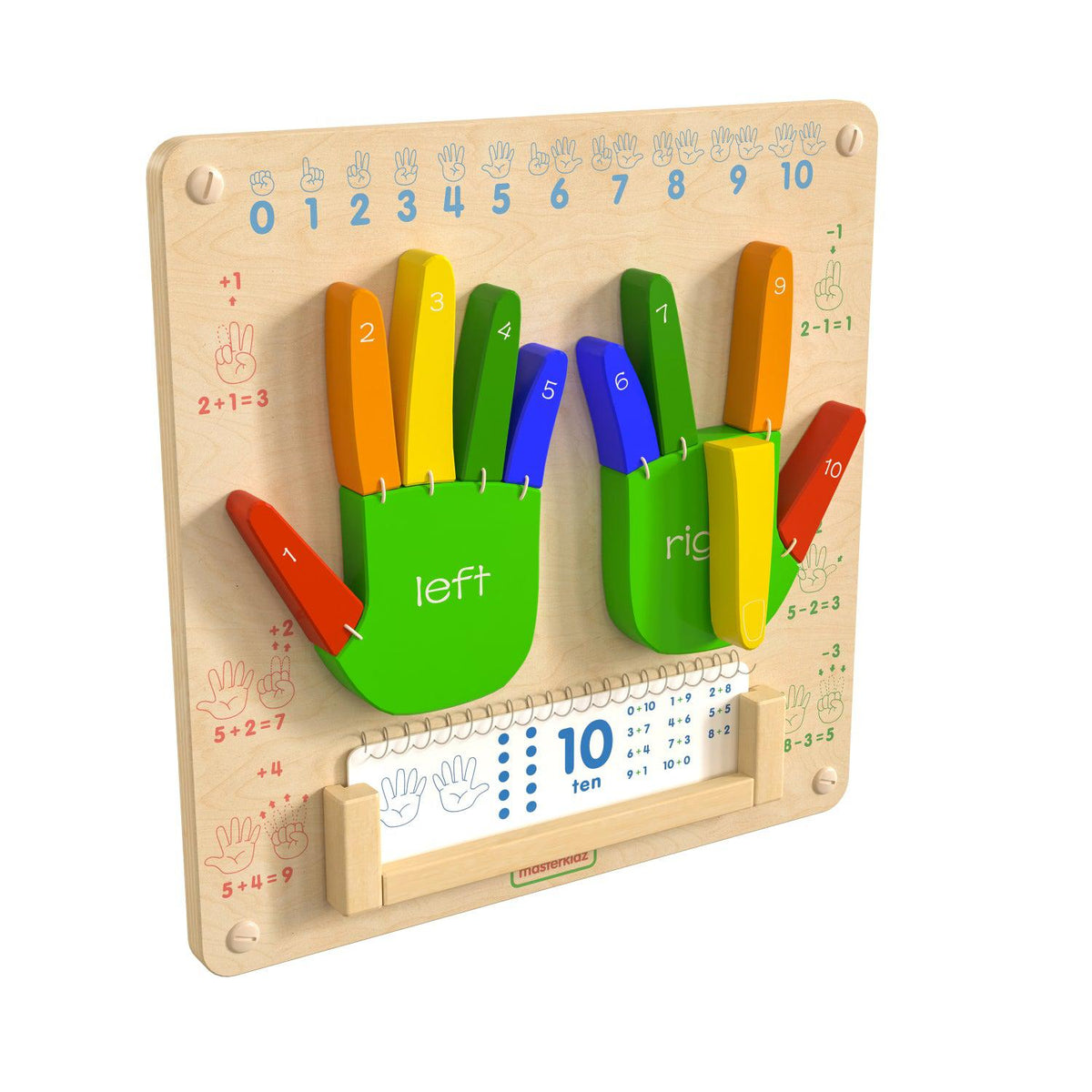 Bright Beginnings Commercial Grade STEAM Wall Activity Board with Natural Finish and Multicolor Accents, Counting