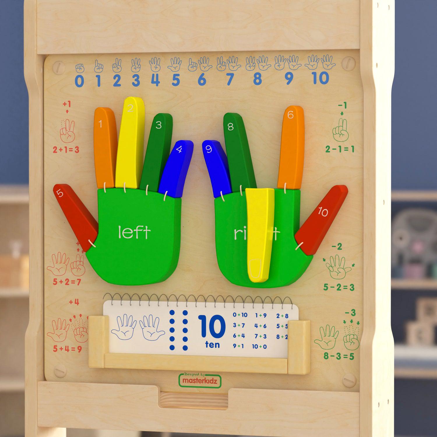 Bright Beginnings Commercial Grade STEAM Wall Activity Board with Natural Finish and Multicolor Accents, Counting