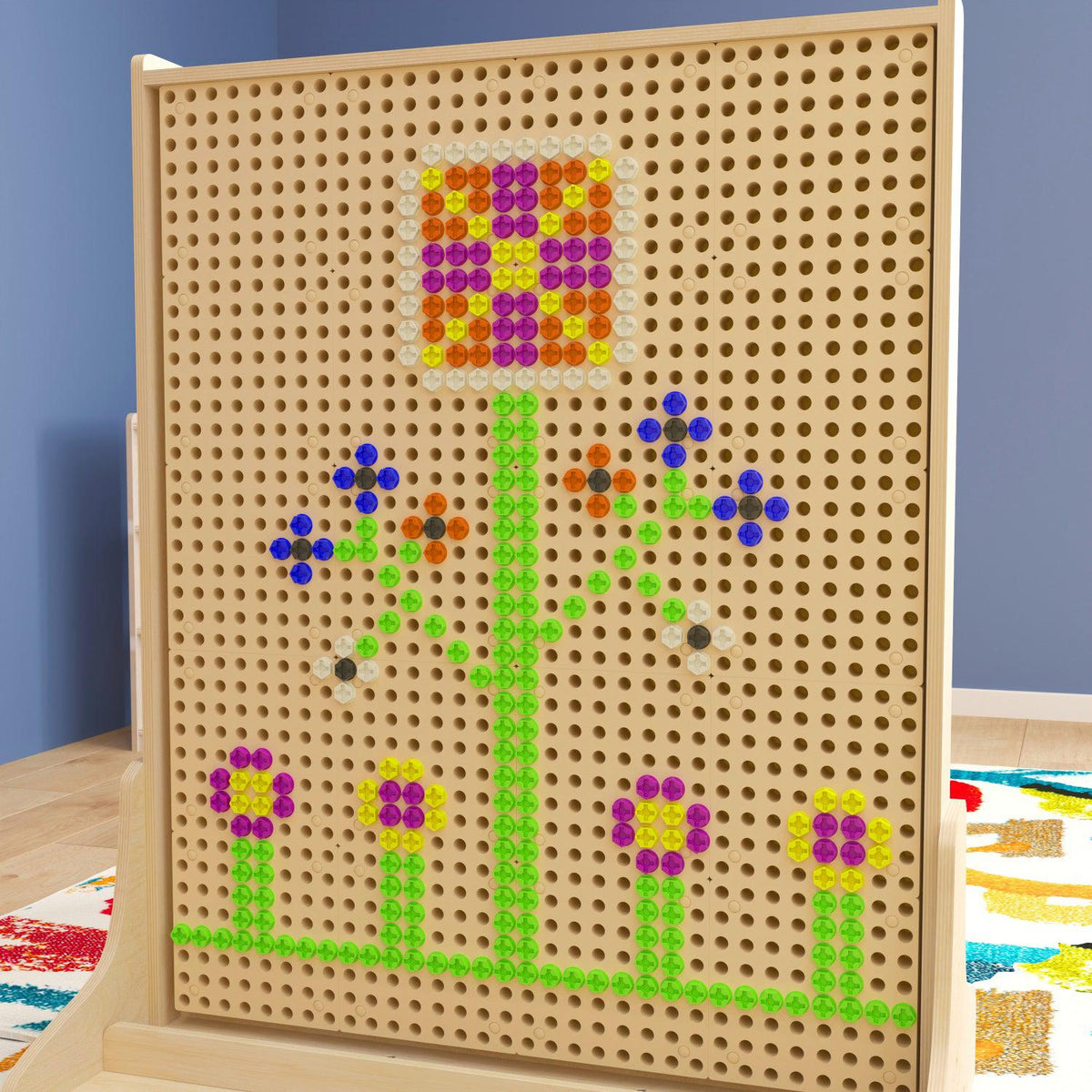 Bright Beginnings Commercial Grade Modular STEAM Wall 512 Piece Multicolor Screw Accessory Pack