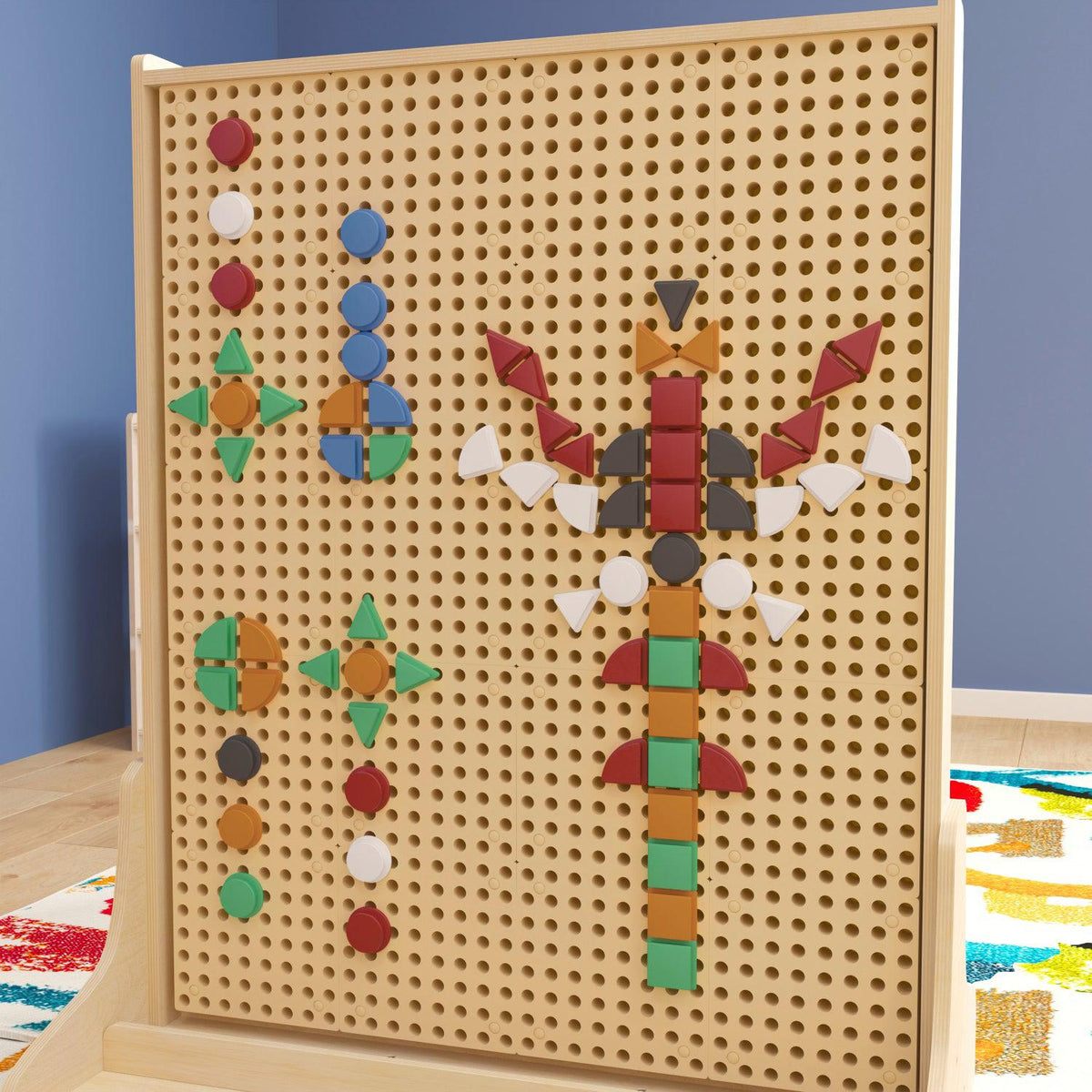Bright Beginnings Commercial Grade Multicolor 256 Piece Shape Set for Modular STEAM Wall Systems