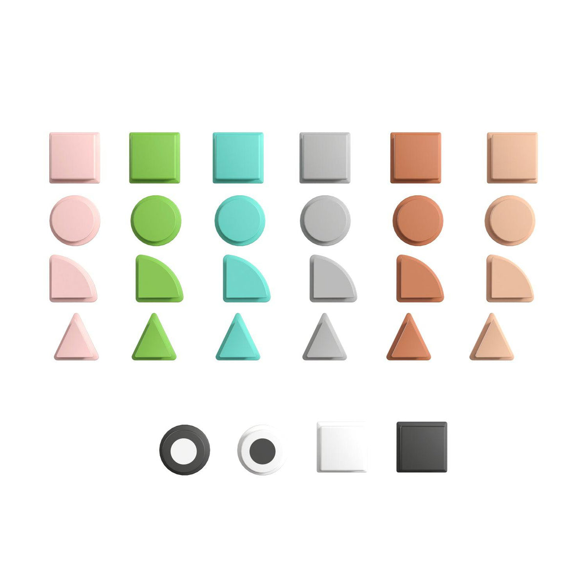 Bright Beginnings Commercial Grade Pastel 256 Piece Shape Set for Modular STEAM Wall Systems