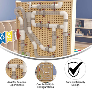 Bright Beginnings Commercial Grade 80 Piece Pipe Builder Set for Modular STEAM Wall Systems