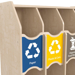 Bright Beginnings Commercial Grade Wooden Pretend Play Recycling Station for Children