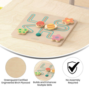 Bright Beginnings Commercial Grade STEM Insect Sliding Maze Learning Board, Natural/Multicolor