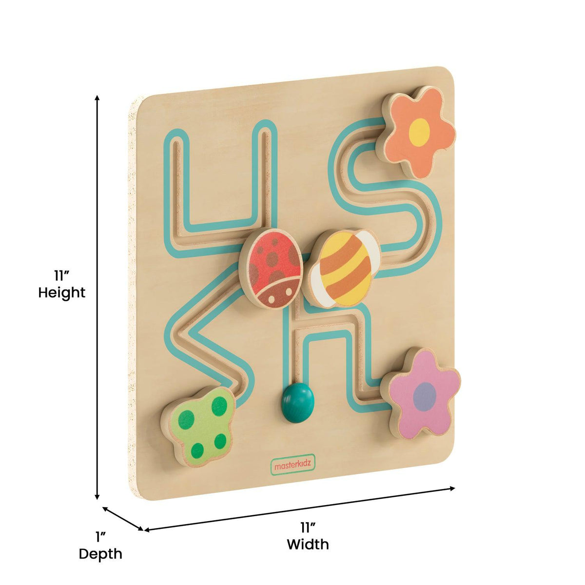 Bright Beginnings Commercial Grade STEM Insect Sliding Maze Learning Board, Natural/Multicolor