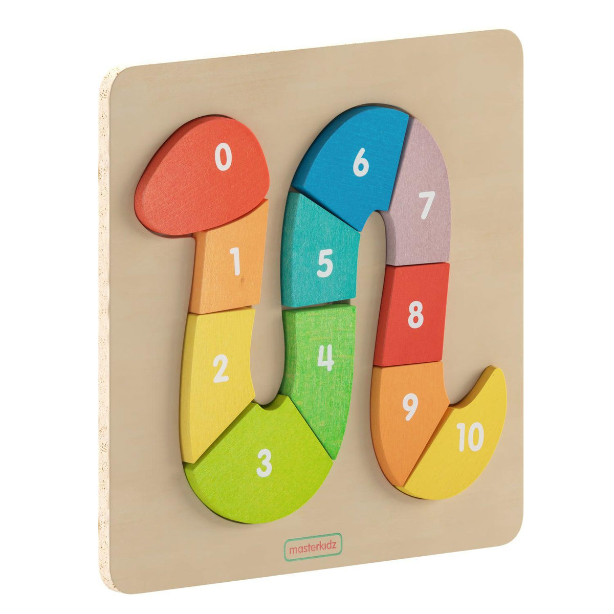 Bright Beginnings Commercial Grade Natural Birch Plywood STEM Number Snake Puzzle Board