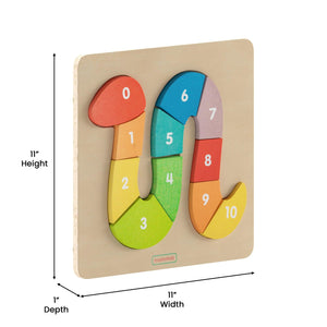 Bright Beginnings Commercial Grade Natural Birch Plywood STEM Number Snake Puzzle Board