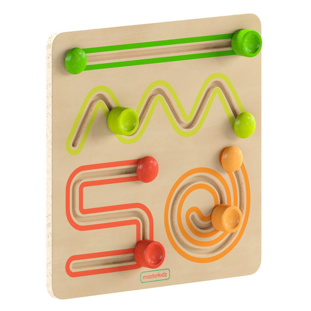Bright Beginnings Commercial Grade STEM Sliding Shapes Learning Board, Natural/Multicolor