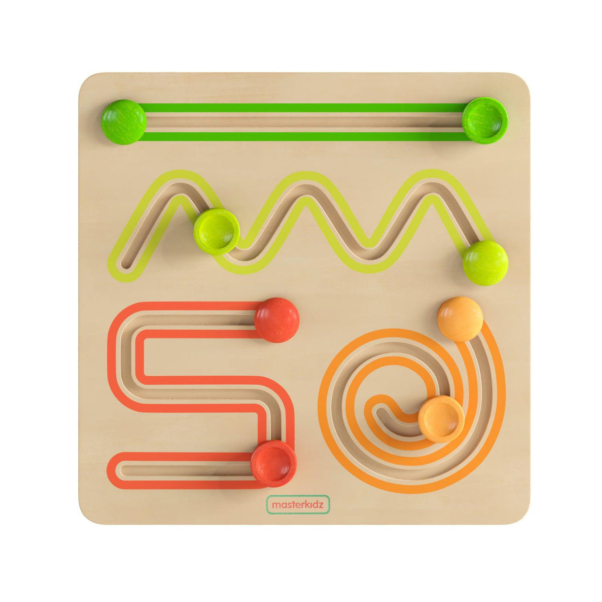 Bright Beginnings Commercial Grade STEM Sliding Shapes Learning Board, Natural/Multicolor