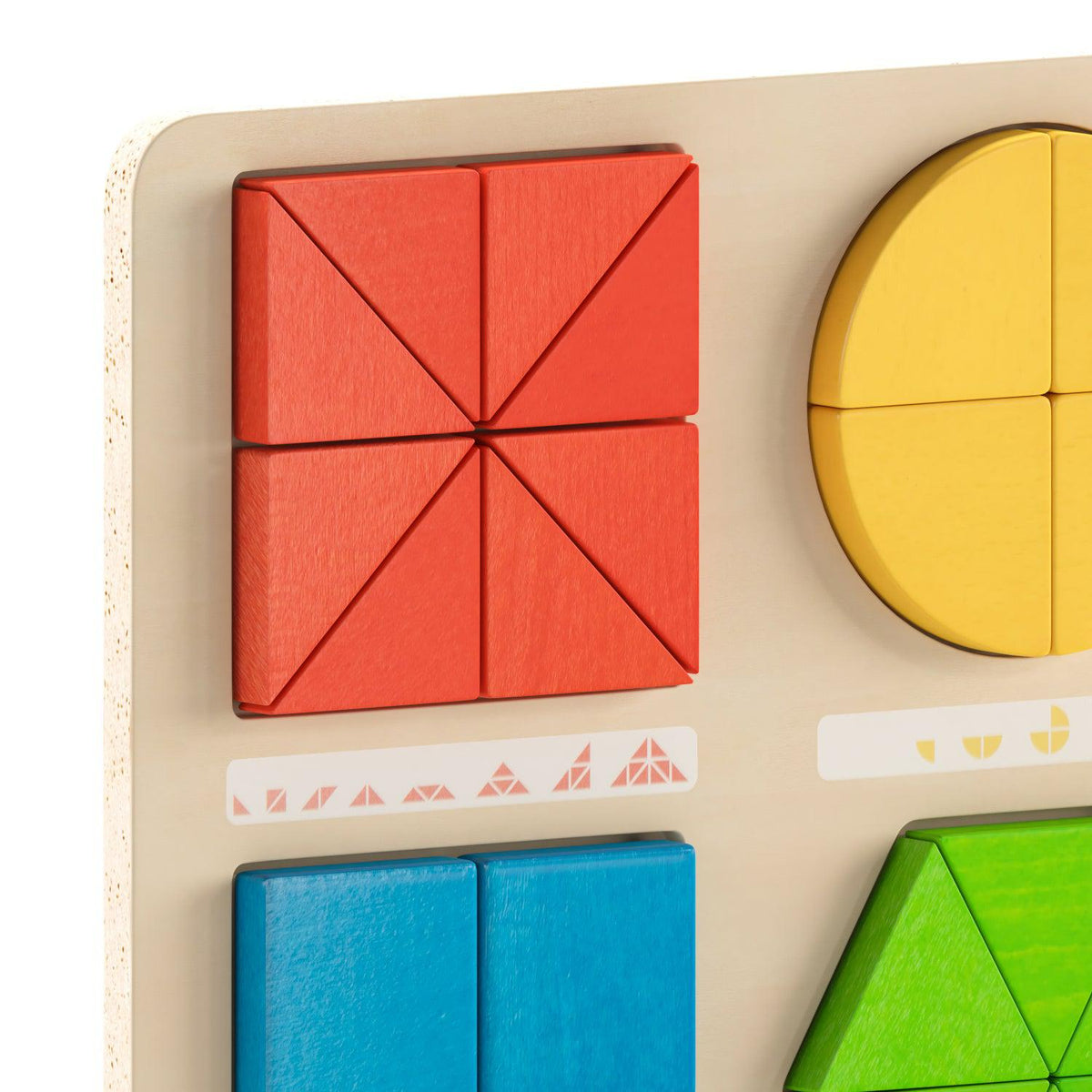 Bright Beginnings Commercial Grade Natural Birch Plywood STEM Geometric Shape Building Puzzle Board with Colorful Elements