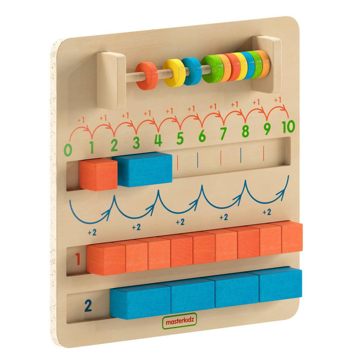 Bright Beginnings Commercial Grade STEM Number Counting Learning Board in Natural Finish with Multicolor Accents