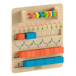 Bright Beginnings Commercial Grade STEM Number Counting Learning Board in Natural Finish with Multicolor Accents