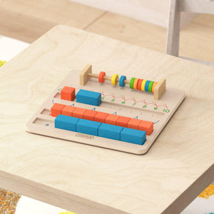 Bright Beginnings Commercial Grade STEM Number Counting Learning Board in Natural Finish with Multicolor Accents