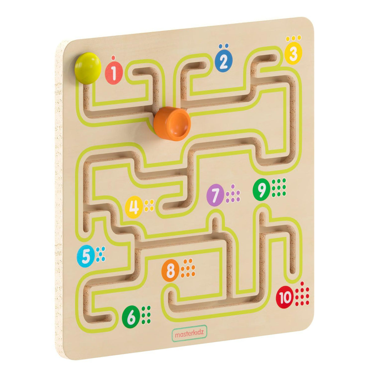 Bright Beginnings Commercial Grade STEM Sliding Maze Learning Board, Natural/Multicolor