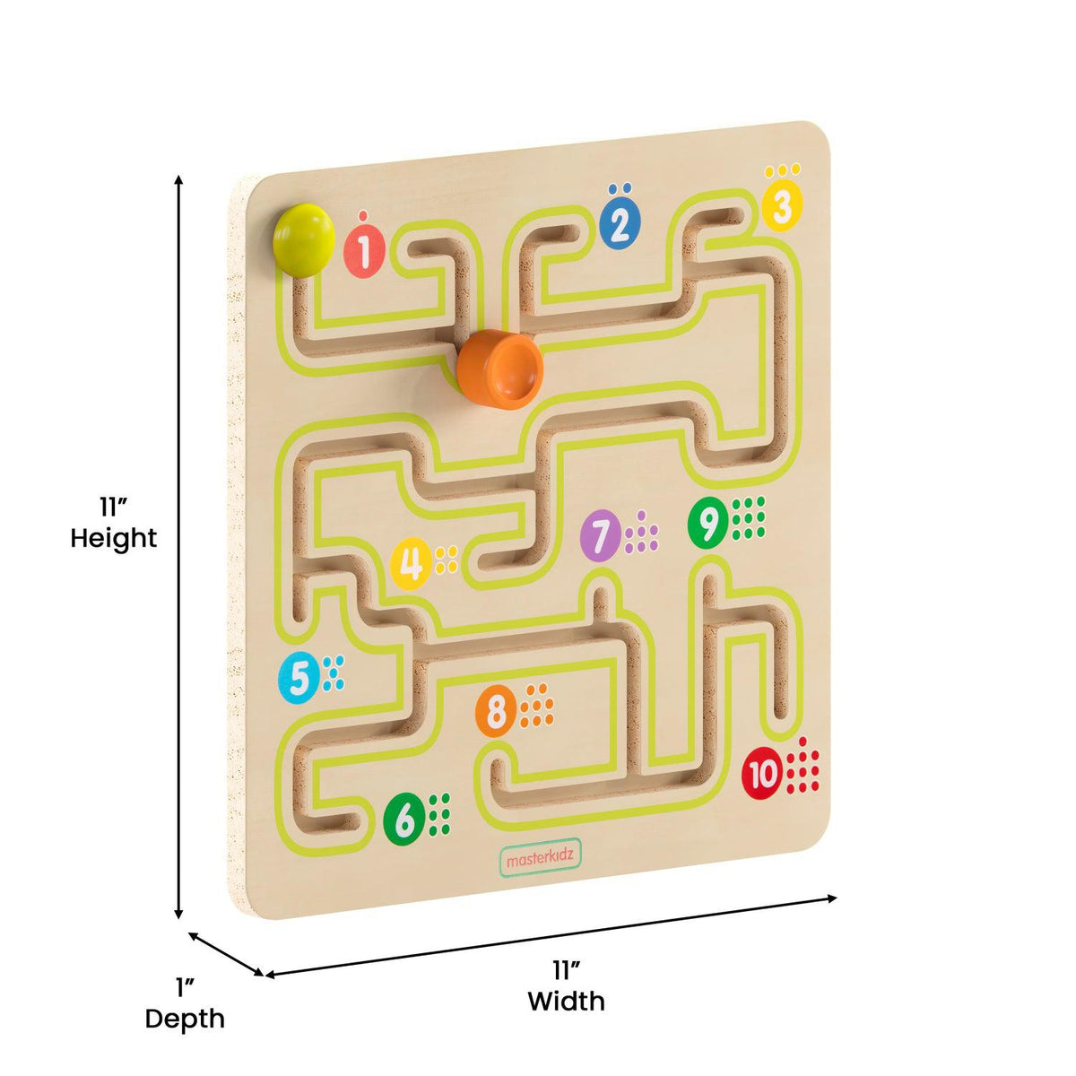 Bright Beginnings Commercial Grade STEM Sliding Maze Learning Board, Natural/Multicolor