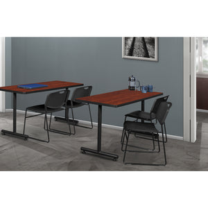 Kobe Training Table and Chair Package, Kobe 48" x 24" T-Base Training/Seminar Table with 2 Zeng Stack Chairs