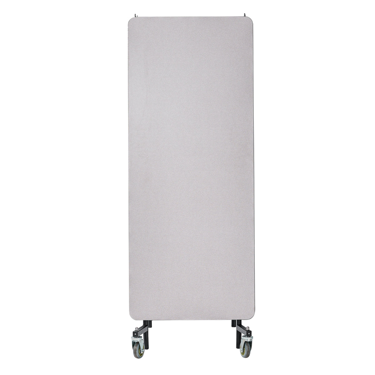 Quick Ship Mobile Shape Cafeteria Table, 12' Rectangle, MDF Core, ProtectEdge, Textured Black Frame, Grey Nebula Top