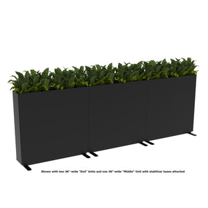 KASKAD® RUN Indoor Painted Steel Rectangular Planter, Middle Unit, 36" W x 9" D x 36" H