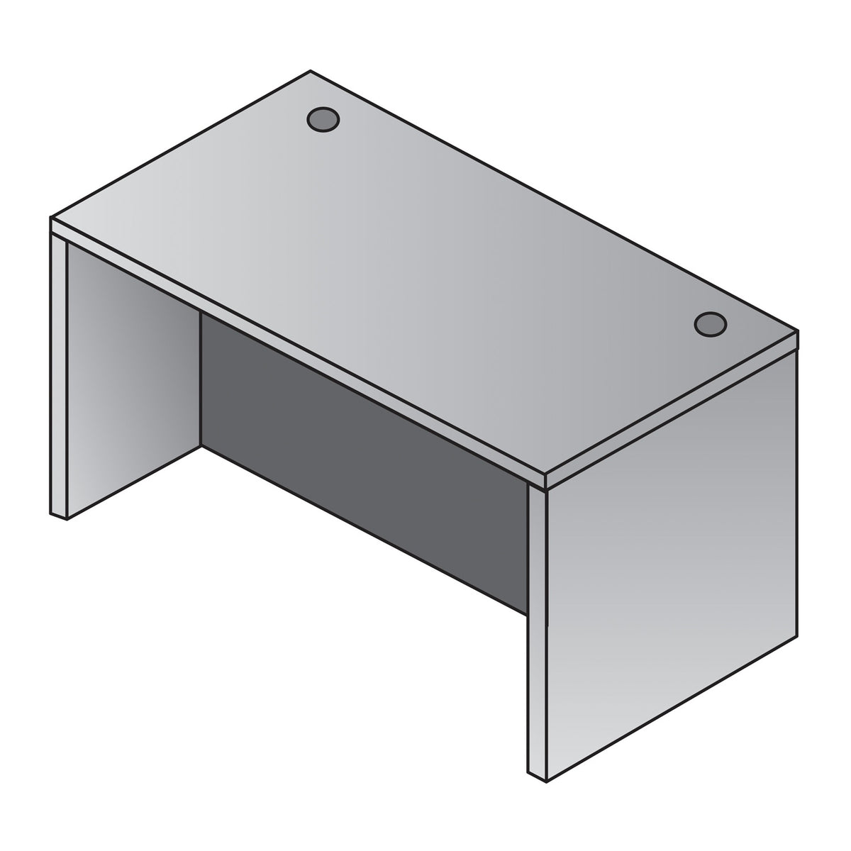 Napa Desk Shell, 66" x 30" x 29" H