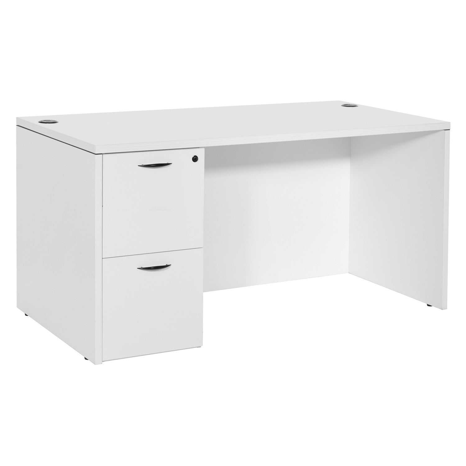Napa Single Pedestal Desk, with Full File/File Pedestal, 60" W x 30" D x 29" H