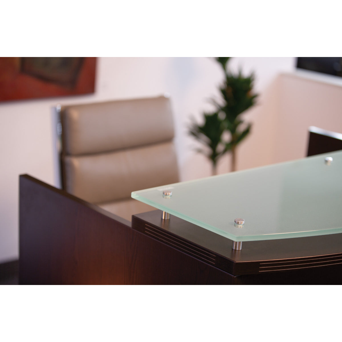 Napa 48" W  Glass Top for 48" Reception Desk Shell