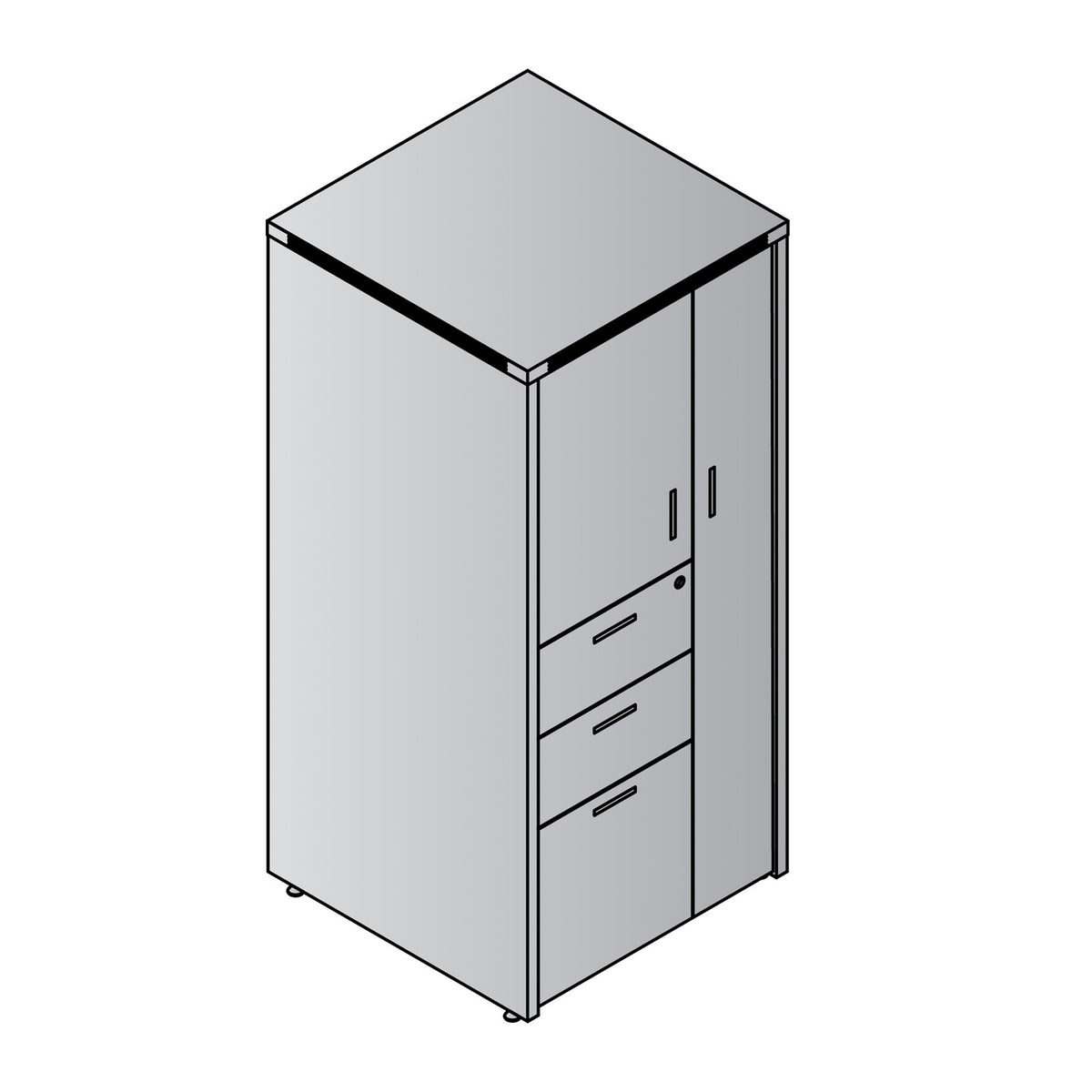 Napa 52" H Storage Cabinet, 24" x 24" x 52" H