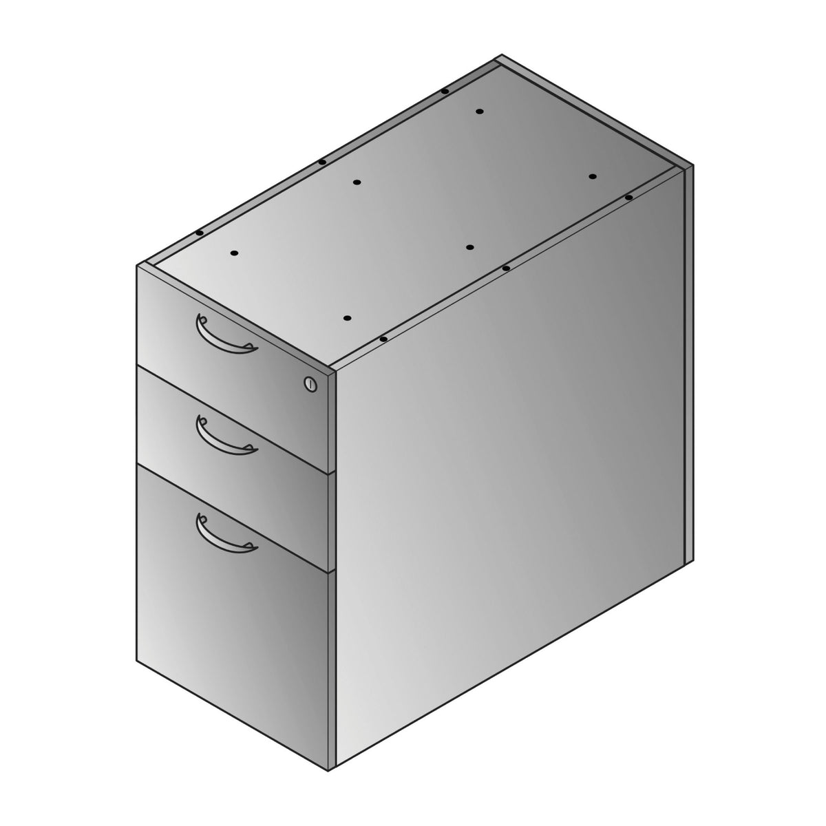 Napa StepFront Box/Box/File Pedestal for 30" Deep Desktops, 15.25" x 29.75" x 28" H