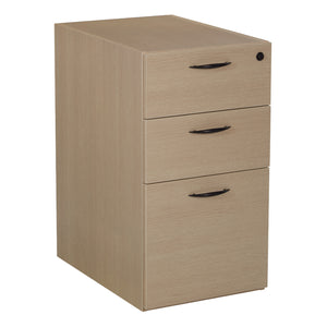 Napa Box/Box/File Pedestal, Unfinished Top, 15.5" x 22.25" x 28.25" H