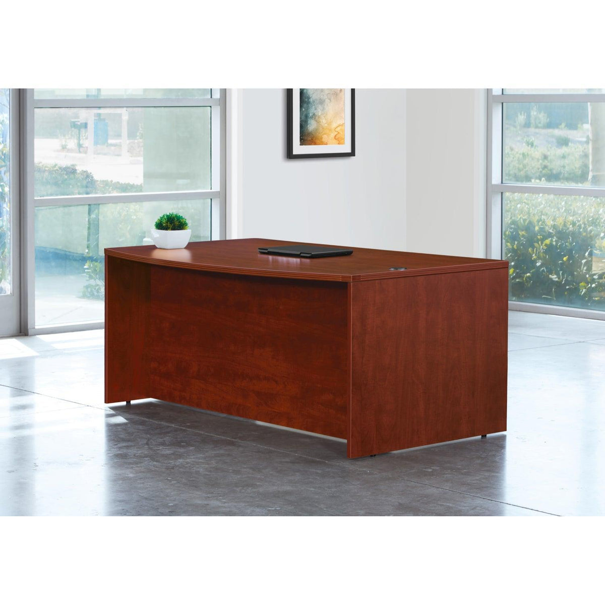 Napa Bow Front Desk Shell, 71" x 41" x 29" H