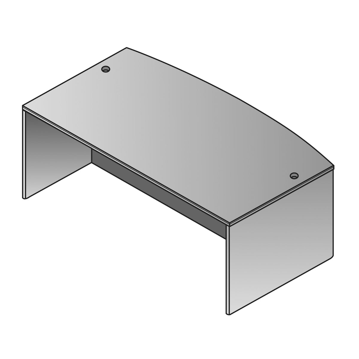 Napa Bow Front Desk Shell, 71" x 41" x 29" H