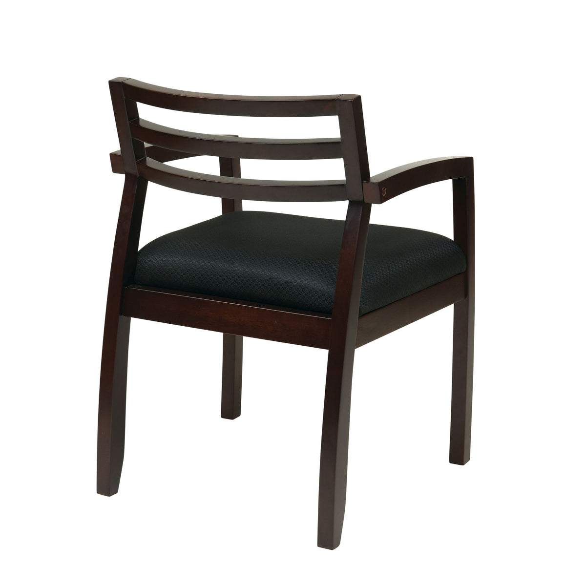 Napa Guest Chair with Wood Back, Black Fabric Upholstery