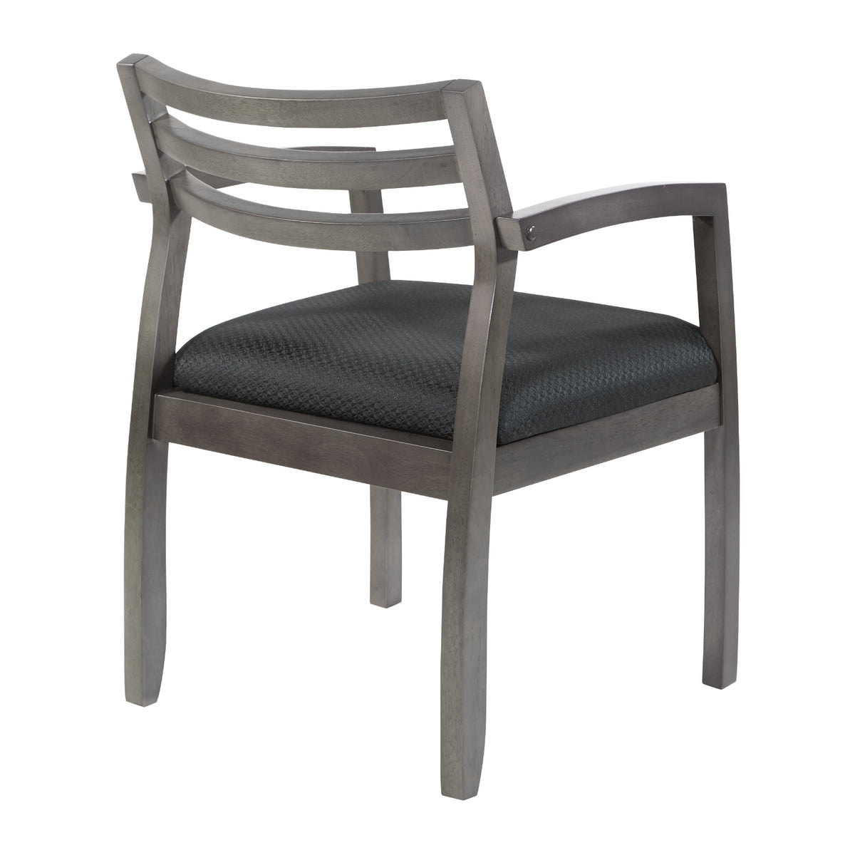 Napa Guest Chair with Wood Back, Black Fabric Upholstery