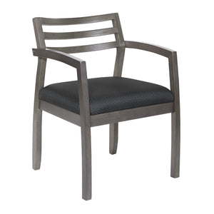 Napa Guest Chair with Wood Back, Black Fabric Upholstery